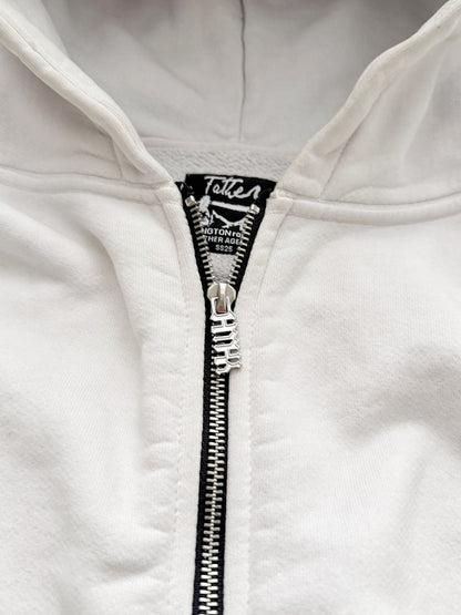 Heavy Zip Logo Cropped Hoodie