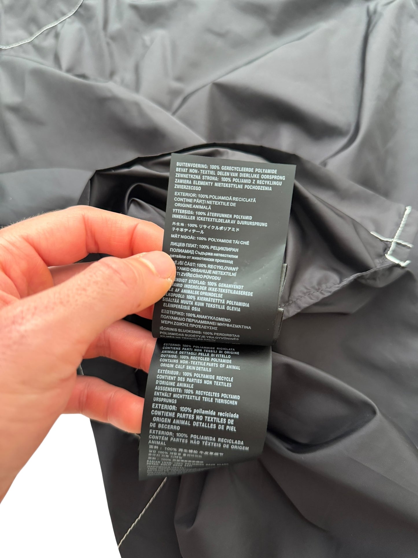 Contrast Re Nylon Black Shirt