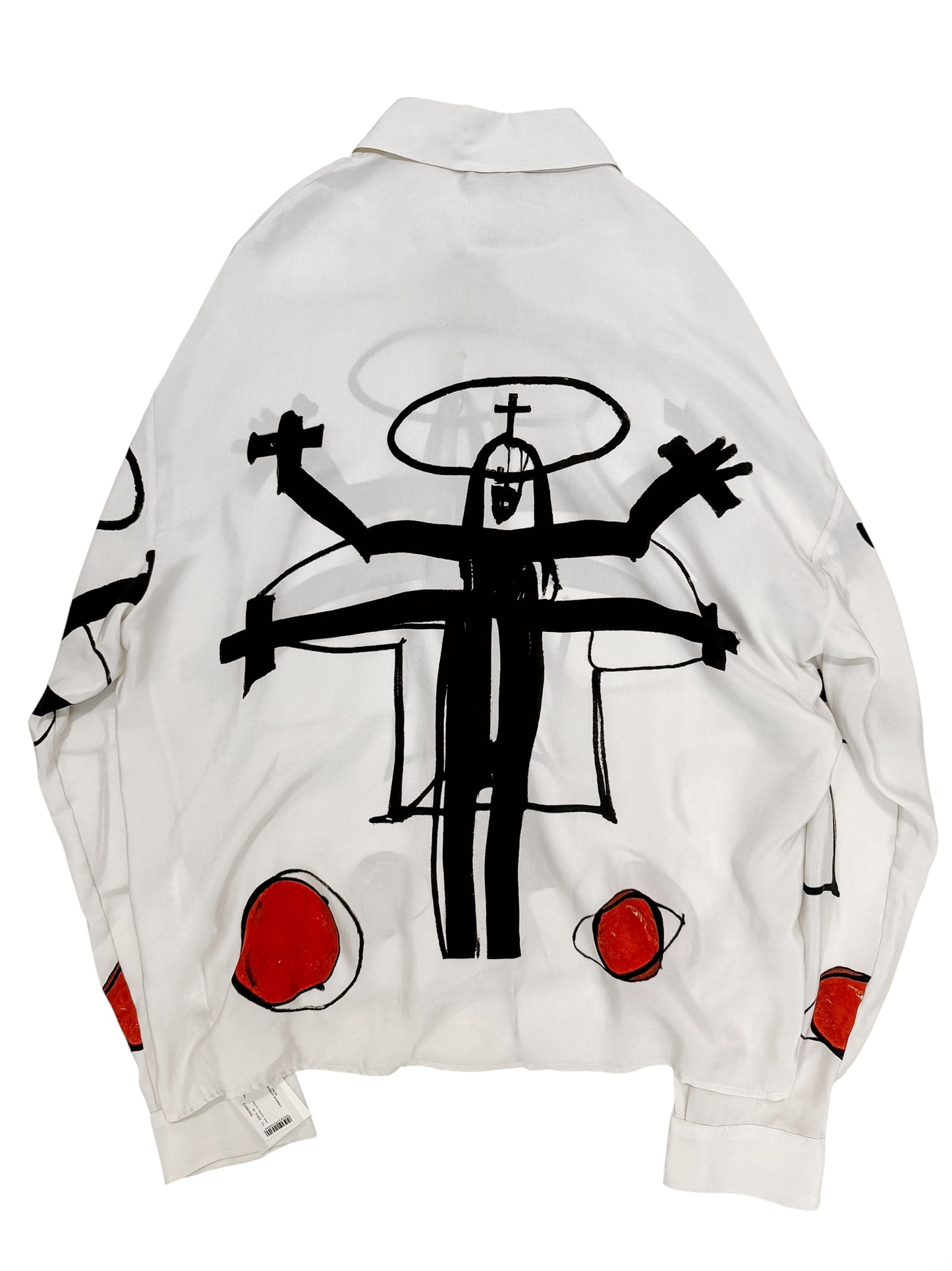 Unreleased Crucifix Crucifixion Abstract Silky Shirt