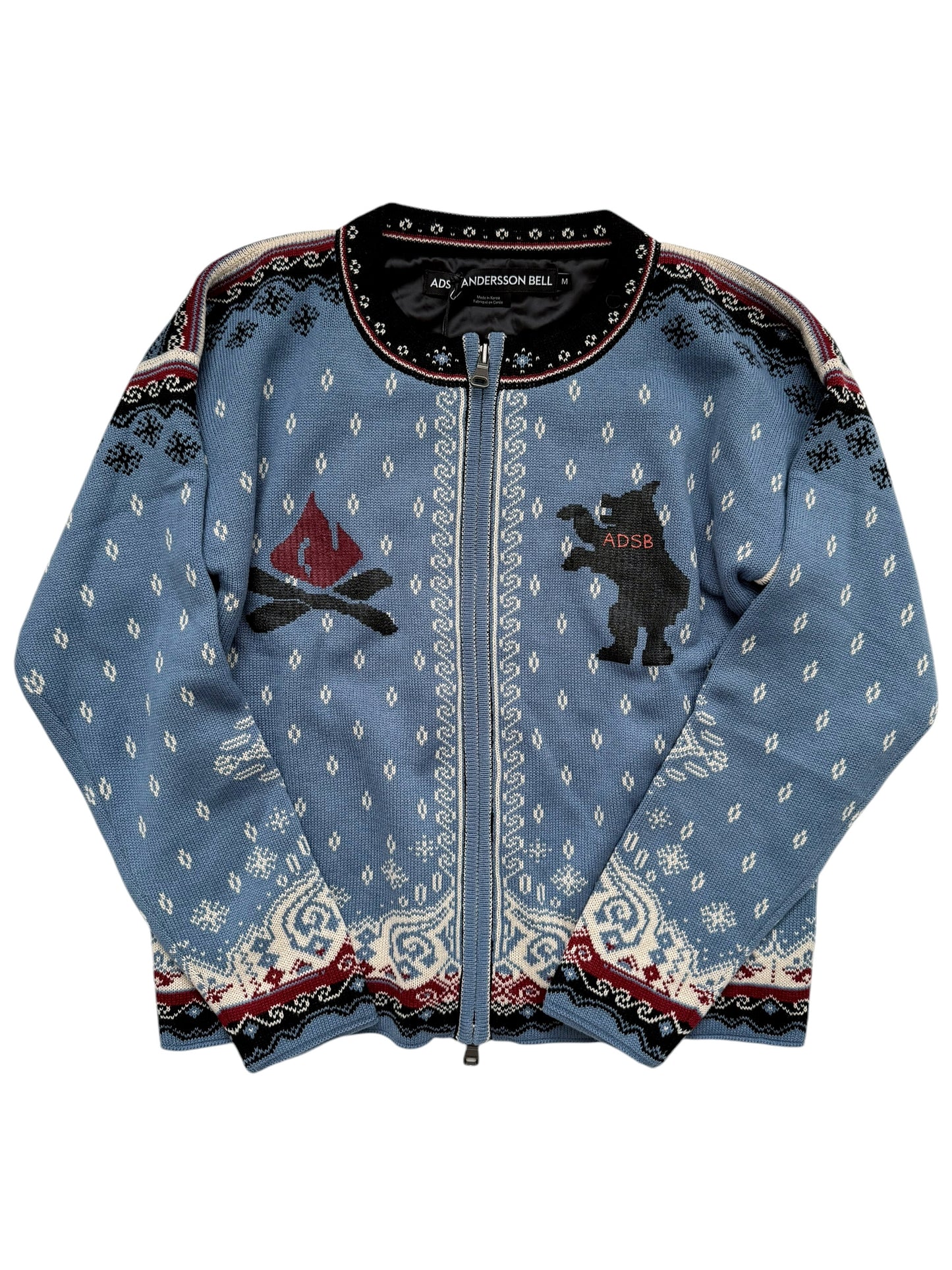 Flake Bear Zip Up Knit Jacket