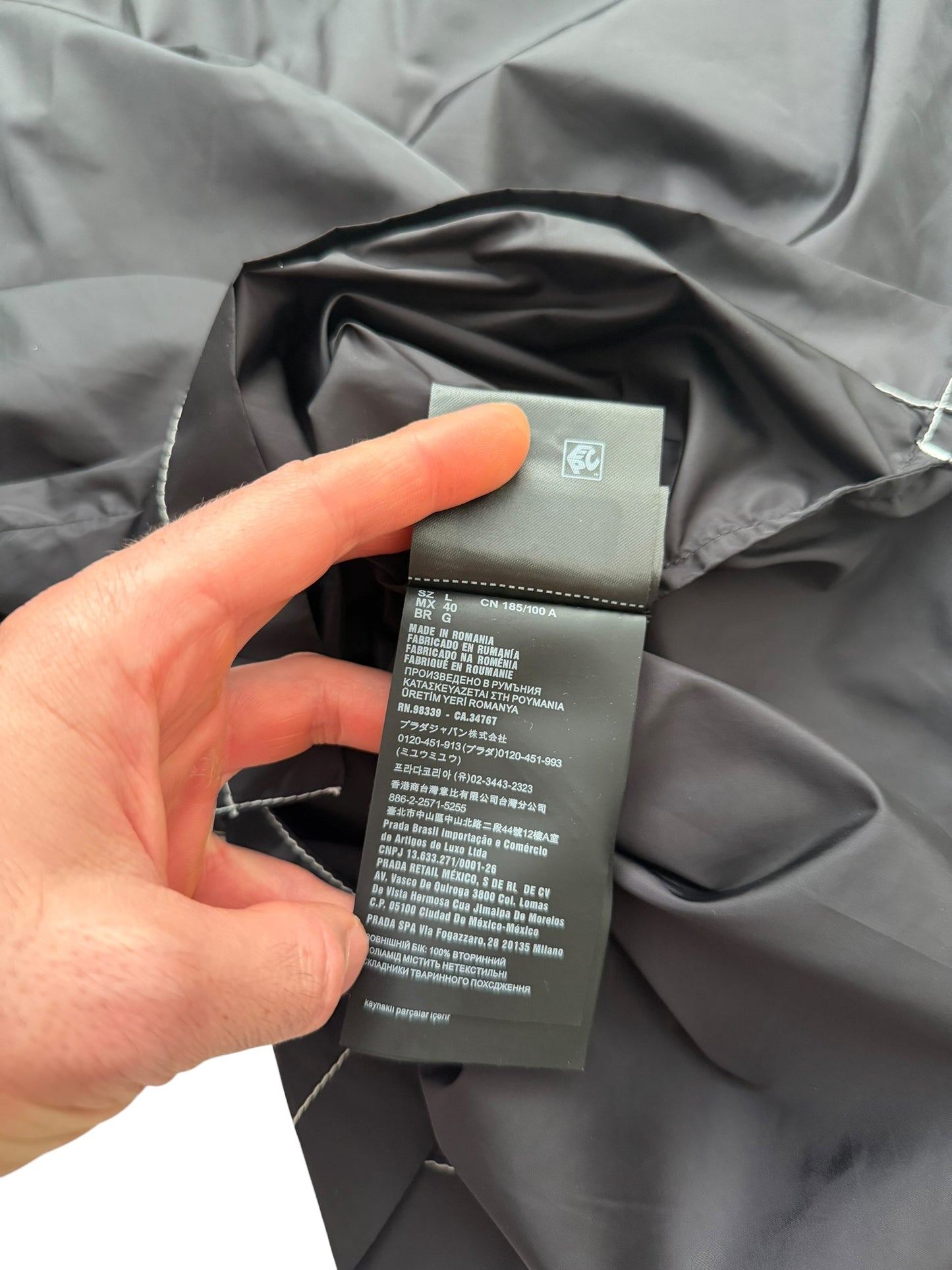 Contrast Re Nylon Black Shirt