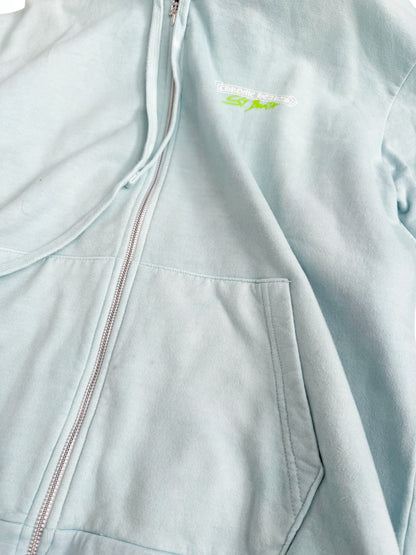 St Barths Exclusive Blue Overdyed Zip Rhodium Hoodie