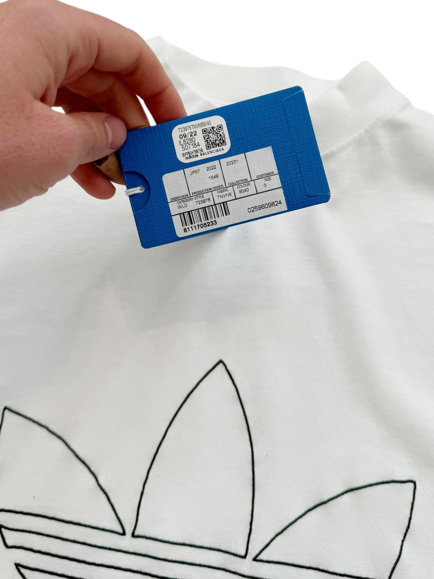 Adidas White Embroidered Oversized Logo Shirt