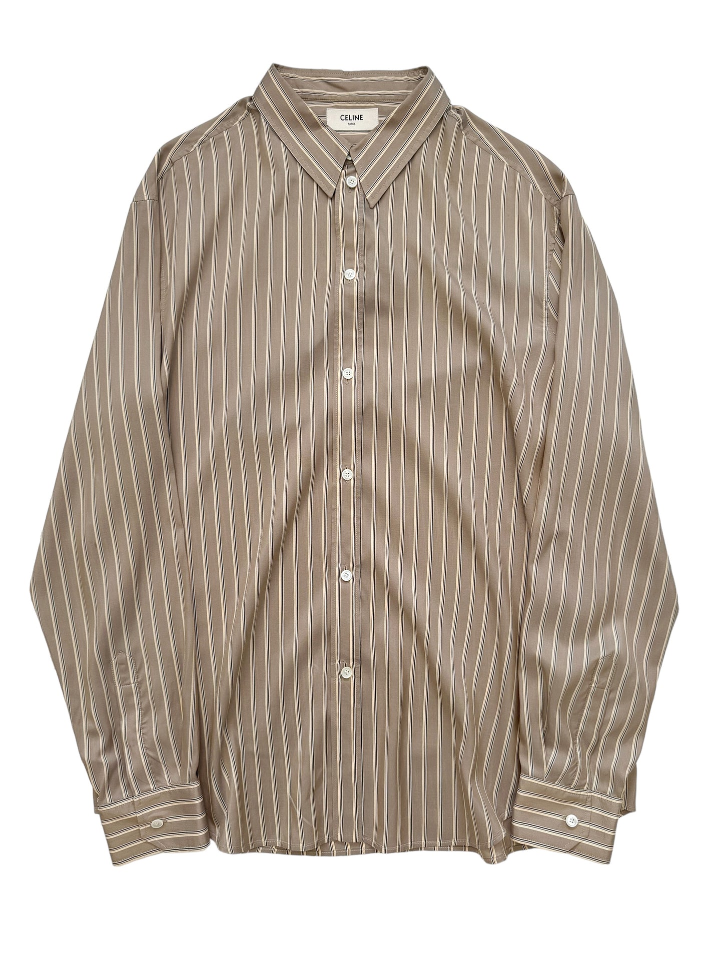 SS20 Silk Beige Stripe Shirt