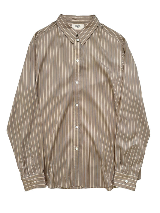 SS20 Silk Beige Stripe Shirt