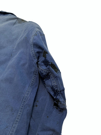 1930’s Distressed Repaired Indigo French Workwear Chore Jacket