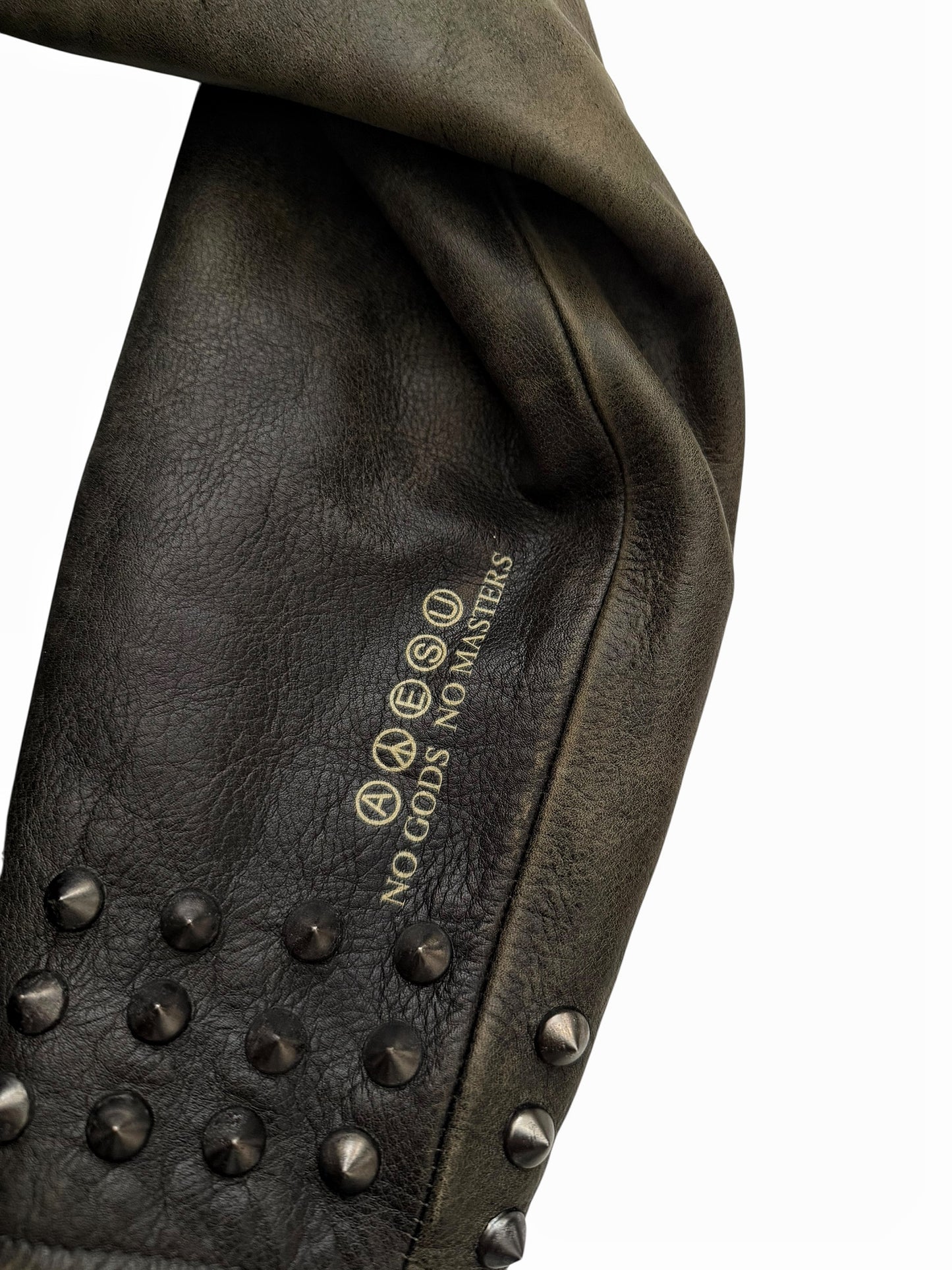 x Supreme Hybrid Leather Puffer Jacket Gods Masters