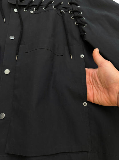 Laced Rope Paneled Work Jacket