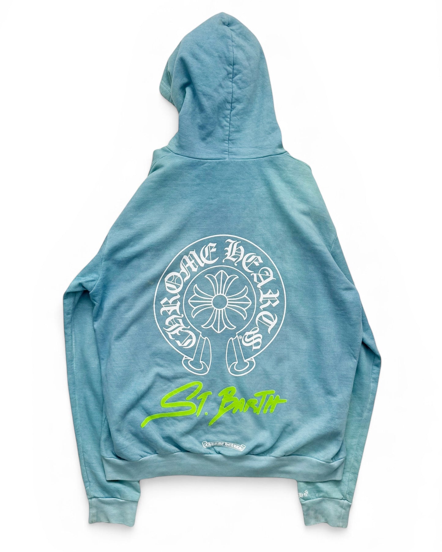 St Barths Exclusive Blue Overdyed Zip Rhodium Hoodie