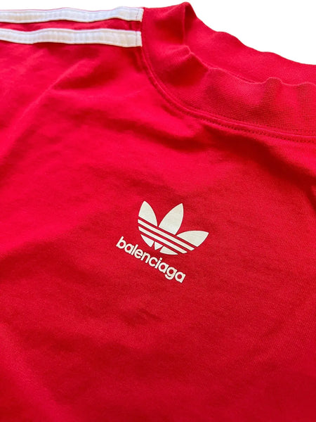 x Adidas Striped Red Logo Tee