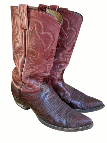 Custom Morado Texas Reptile Leather Cowboy Boots