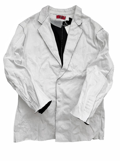 FW25 METAL Molded White Blazer Coat Jacket