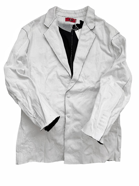 FW25 METAL Molded White Blazer Coat Jacket
