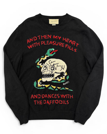 Narcissus Poem Skull Knit Sweater