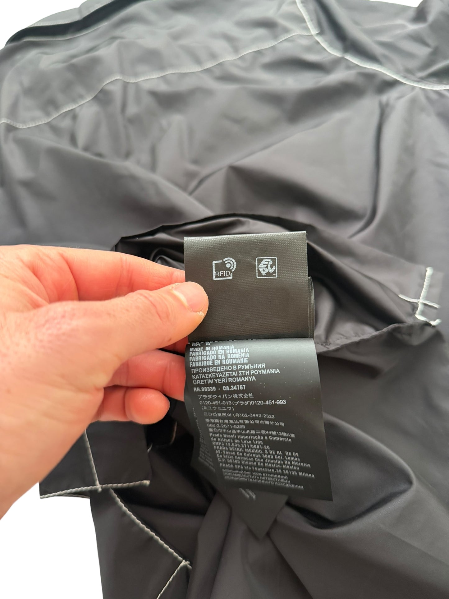 Contrast Re Nylon Black Shirt