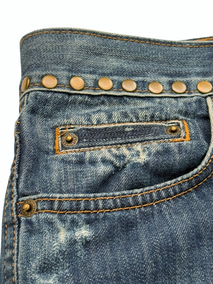 Hawaii Aloha Embroidered Stud Denim