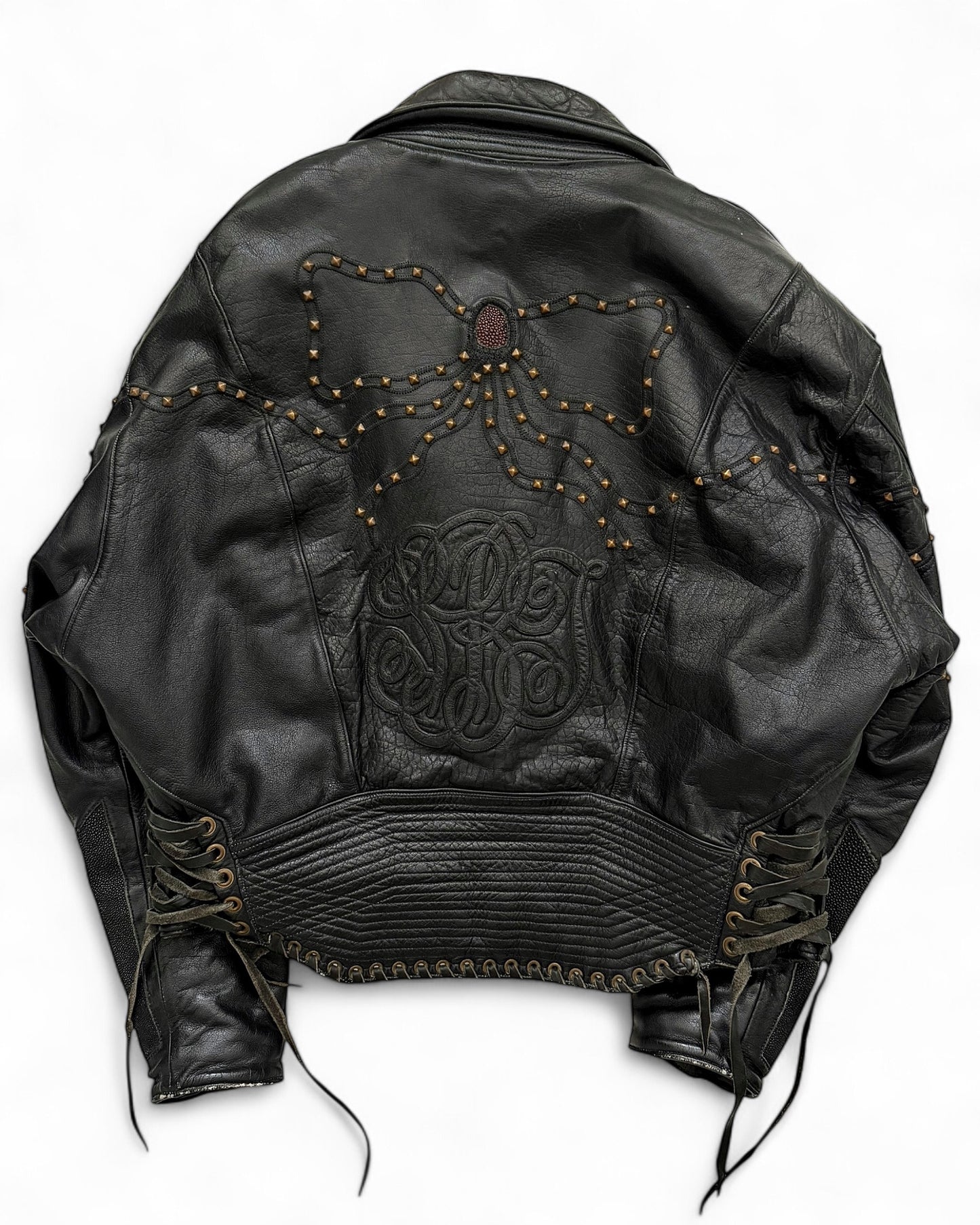 1980’s Custom Order Brass & Stingray Armored Leather Jacket