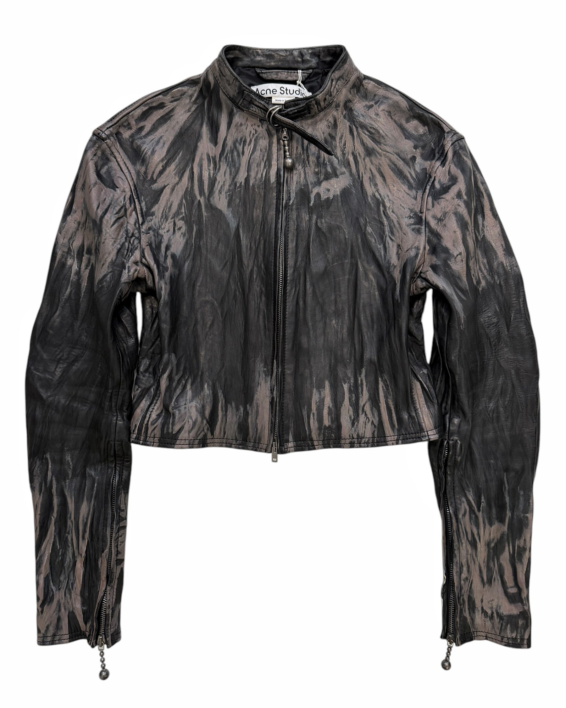 Creased Wrinkle Dye Lambskin Leather Cafe Jacket – Archive Reloaded