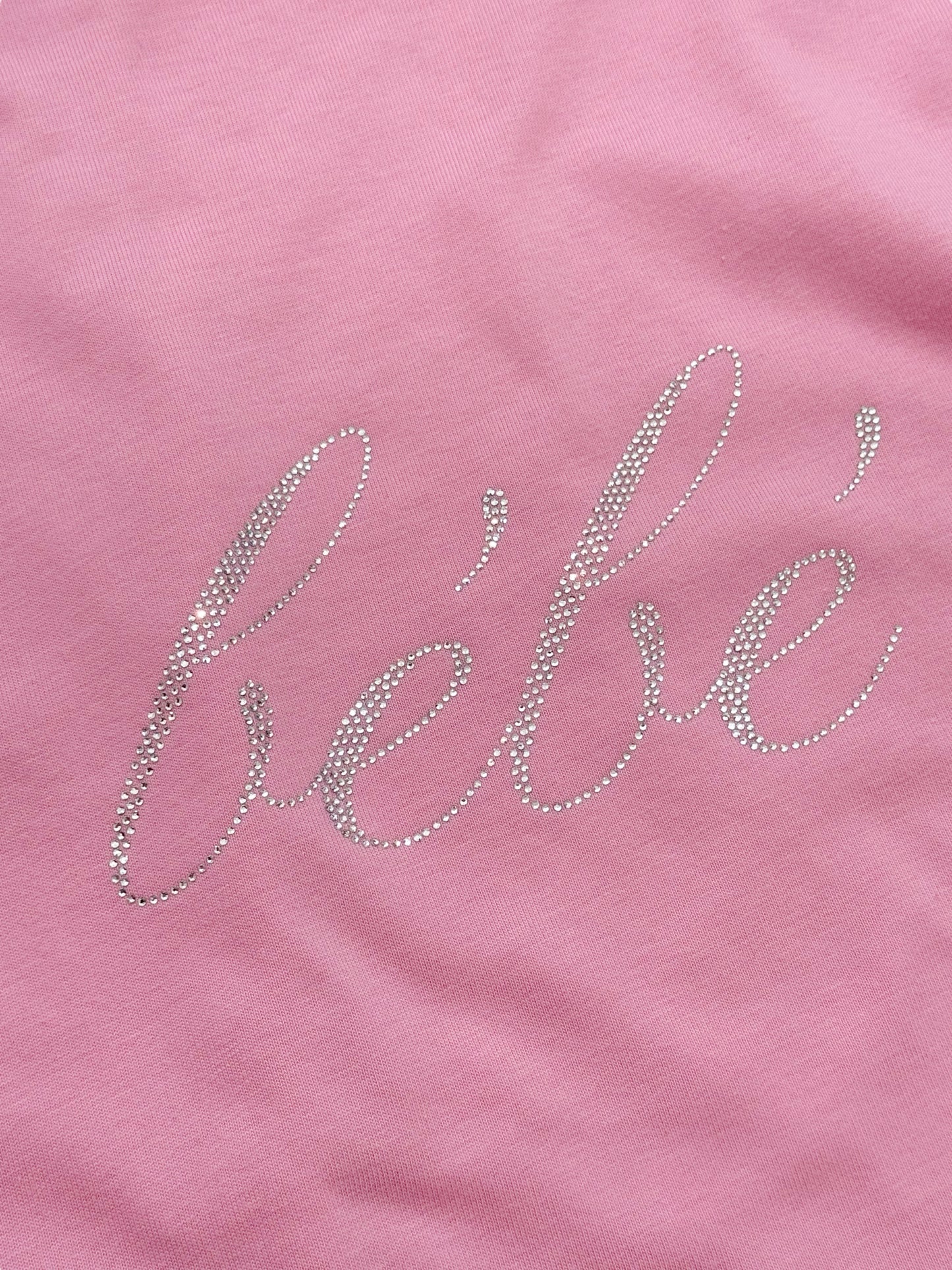 Bebe Rhinestone Crystal Pink Shirt