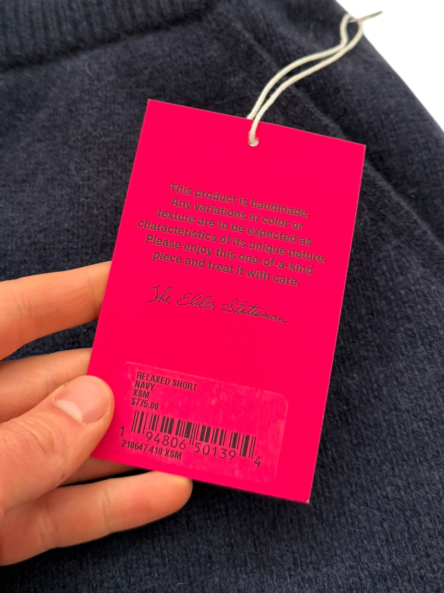 Navy Cashmere Relaxed Shorts