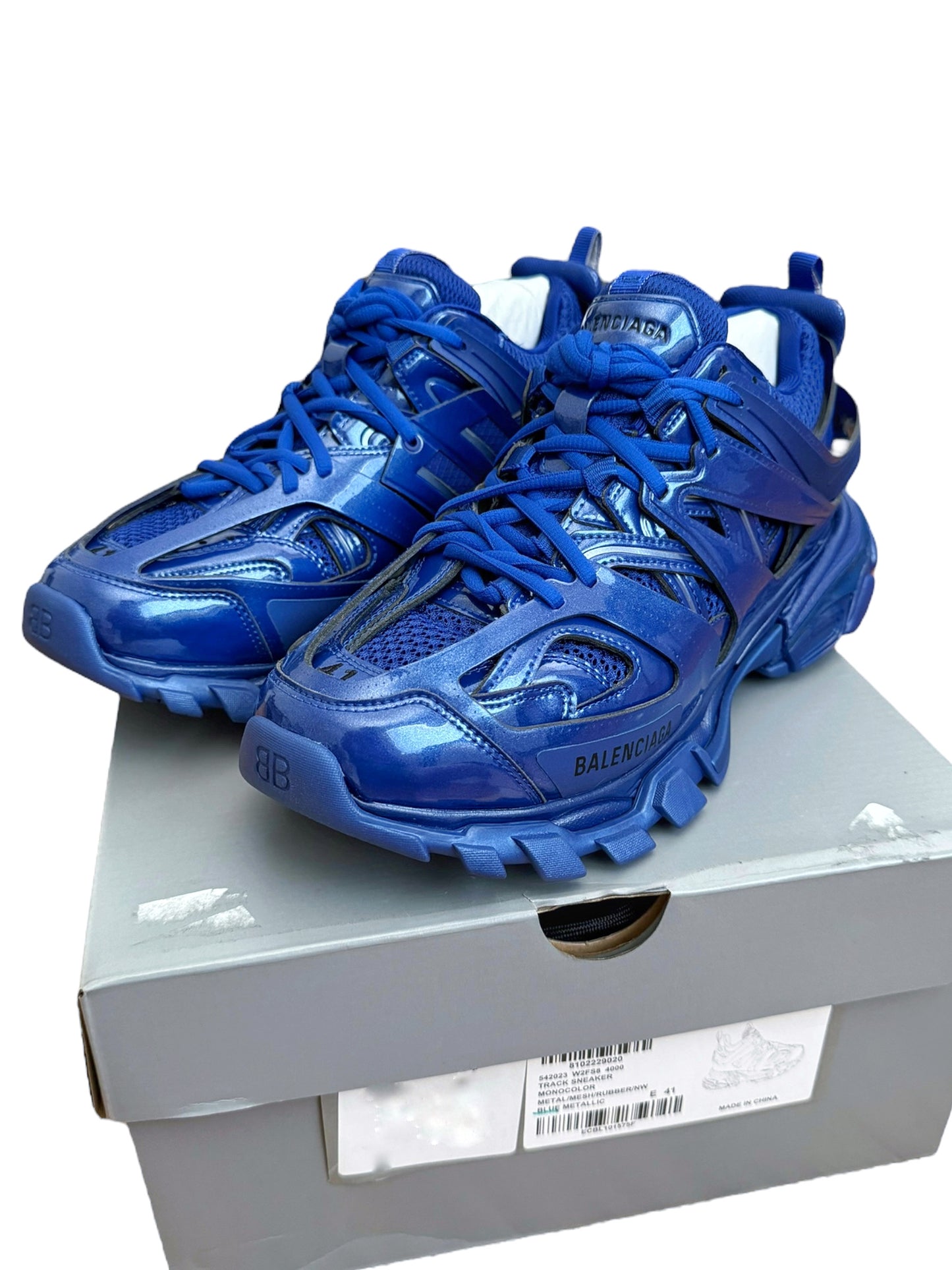 Blue Metallic Track Sneaker