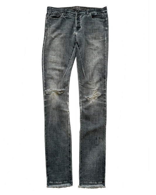 Vintage Shredded Skinny Grey Denim