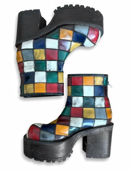 Art Deco Patch Platform Heels