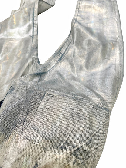 Metallic Rainbow Metallic Wax Coating Denim