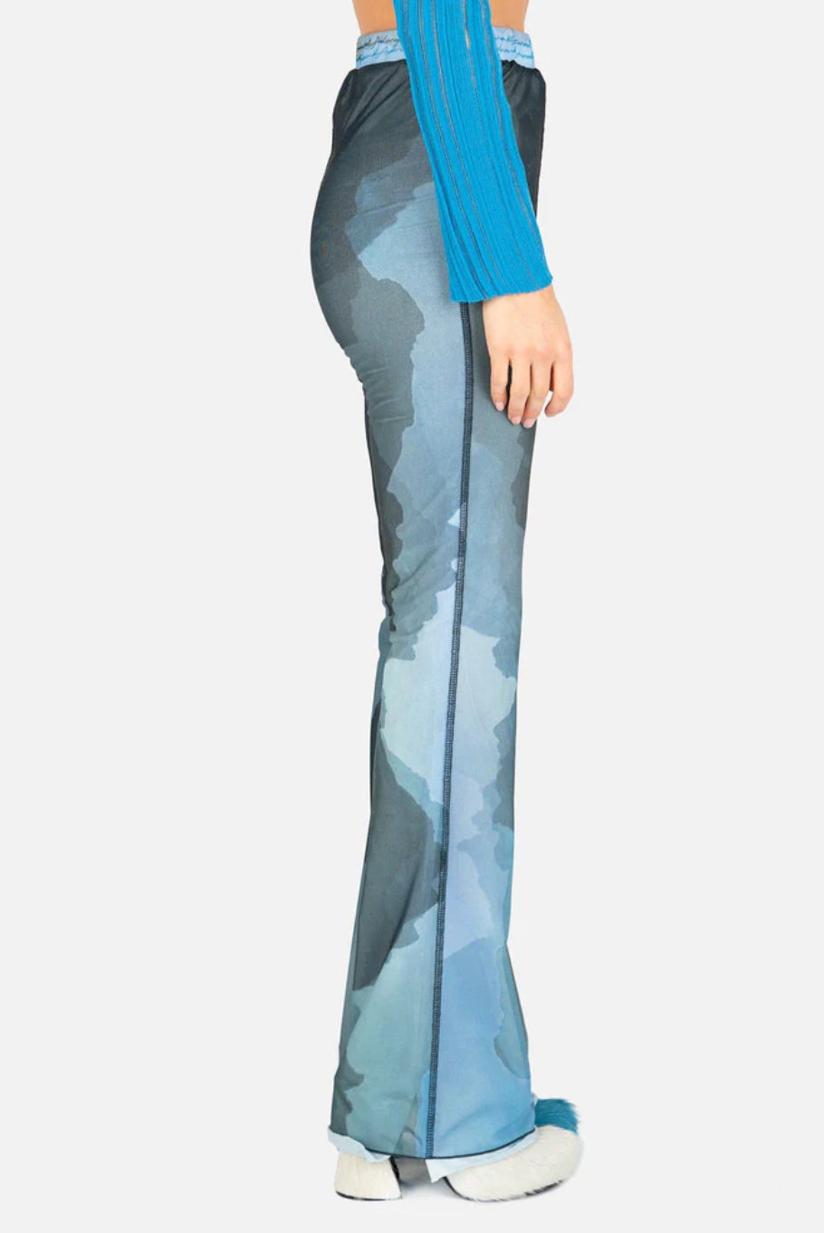 Landscape Glitter Mesh Tight Pants