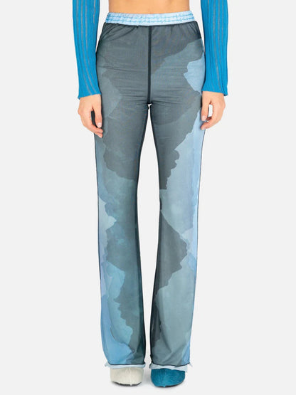 Landscape Glitter Mesh Tight Pants