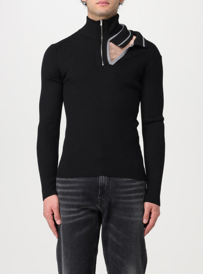 Double Neck Ribbed Collar Longsleeve