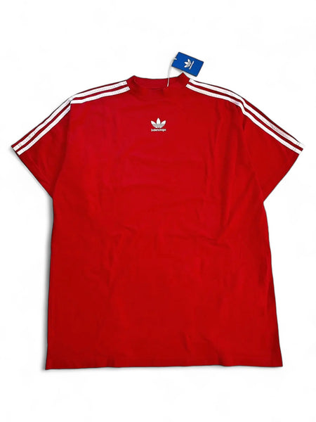 x Adidas Striped Red Logo Tee