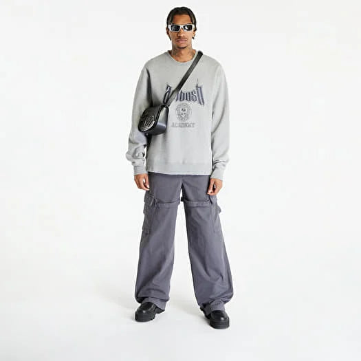 Grey Relaxed Fit Strap Cargo Pants