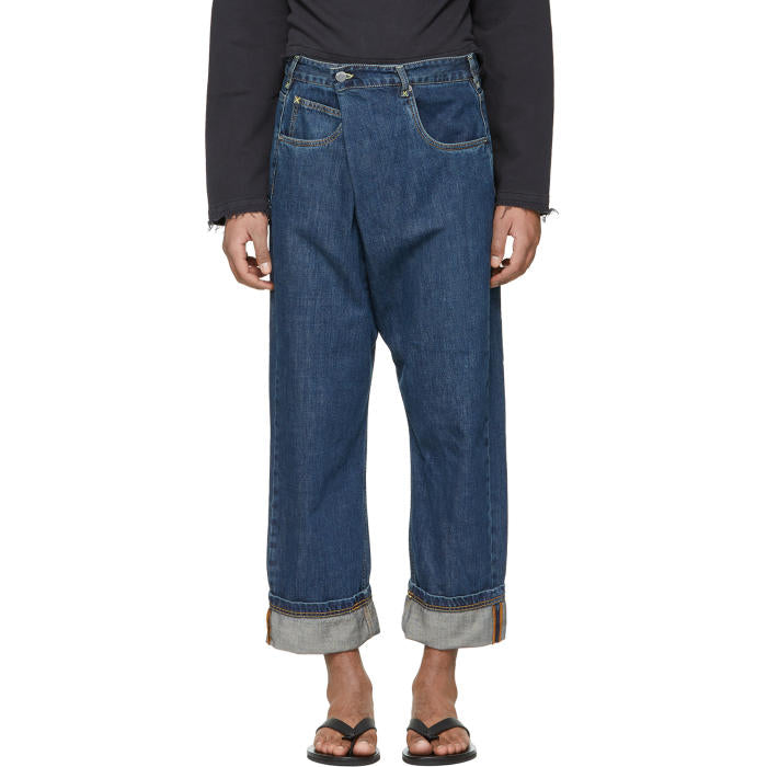 Cinched Baggy Indigo Denim