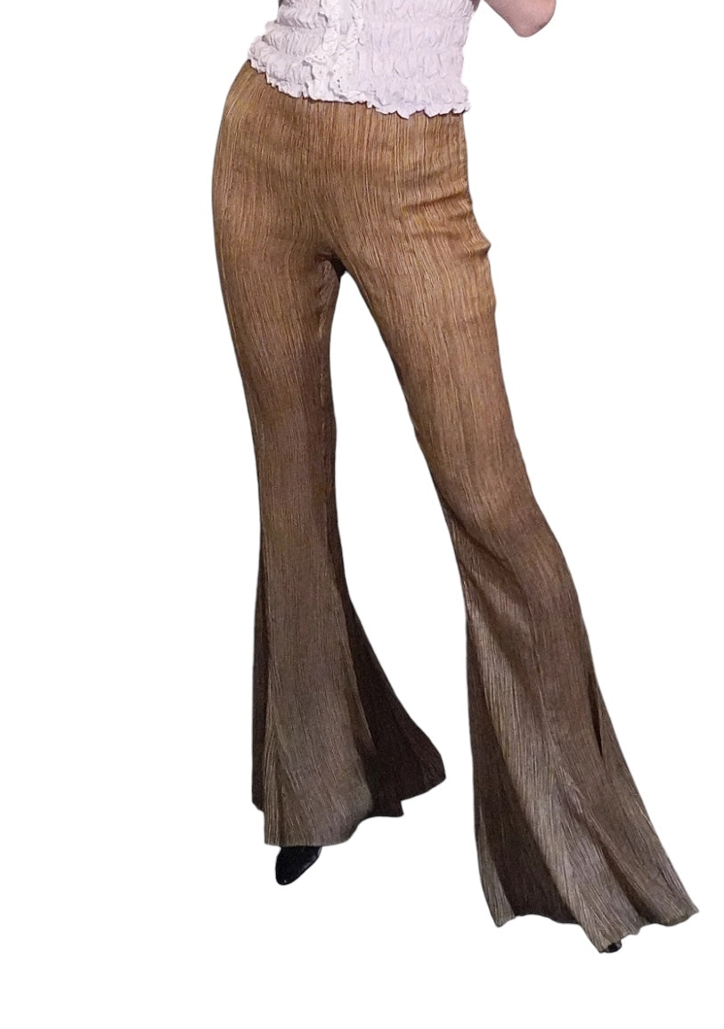 Silk Pleat Trouser Flare Pant