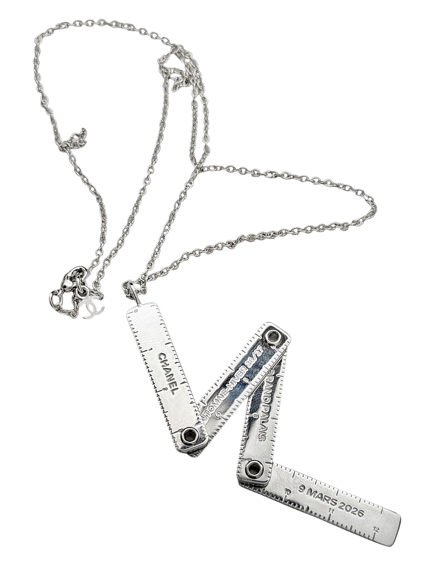 2026 VIP Atelier Folding Ruler Silver Necklace