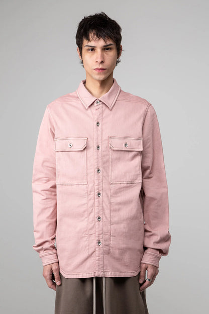 Pink Giacca Faded Denim Over Shirt