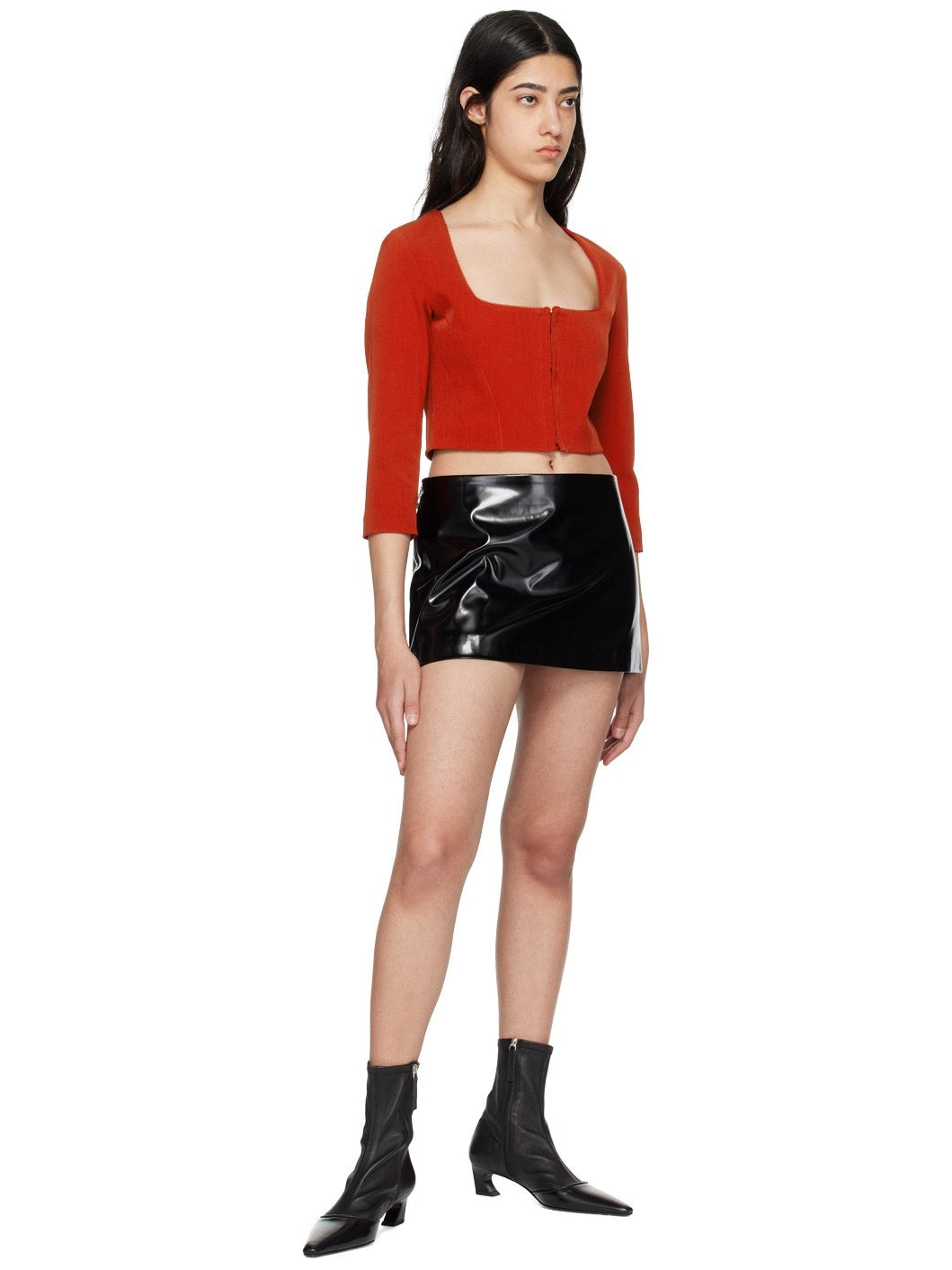 Bow Zip Mini Skirt