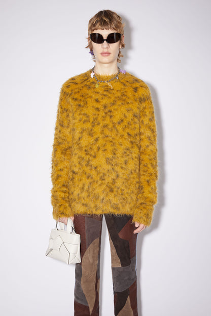 Leopard Jacquard Mohair Fuzzy Sweater