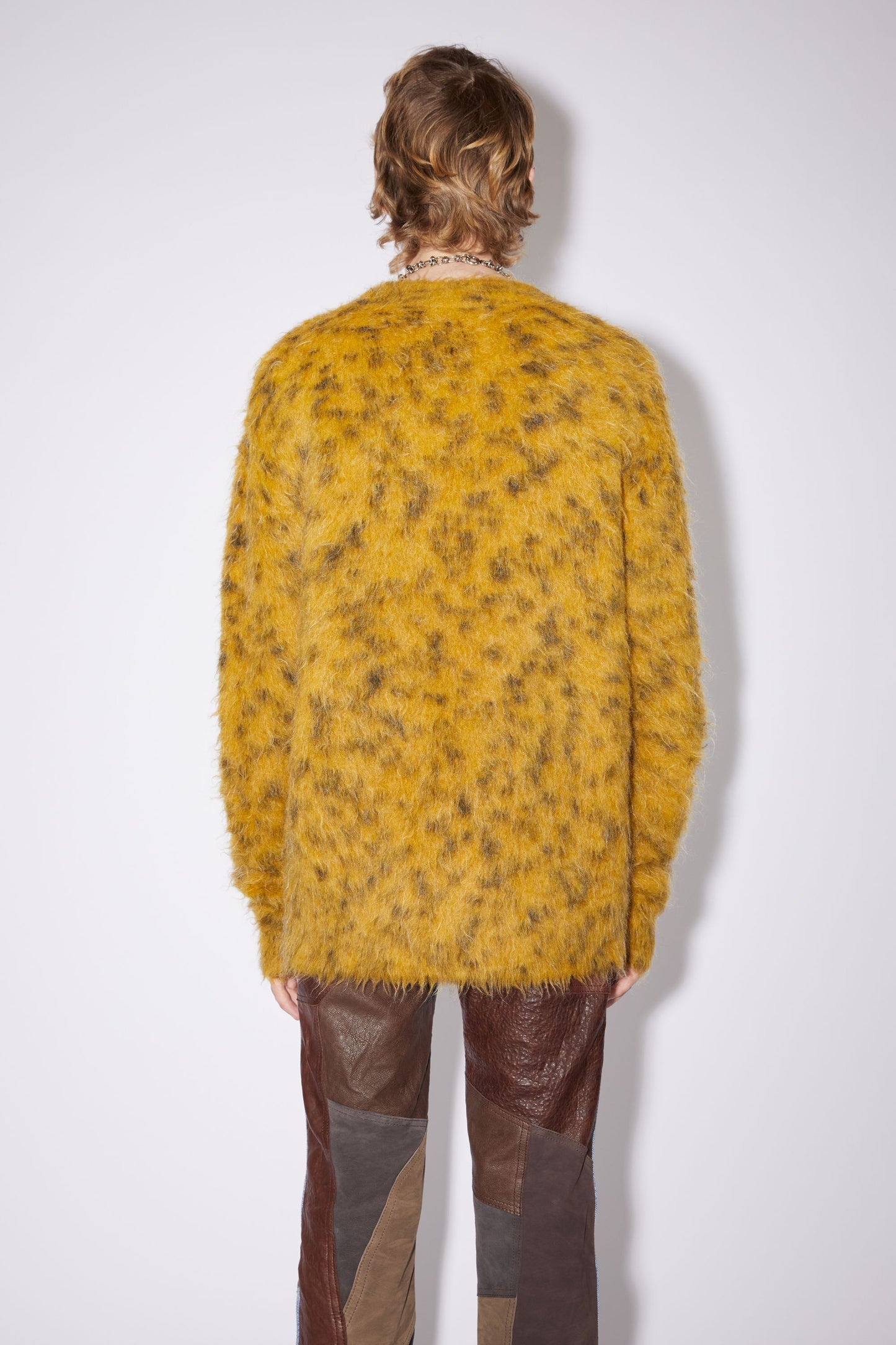 Leopard Jacquard Mohair Fuzzy Sweater