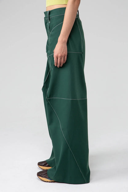 SS23 Angled Trouser Green Baggy Pant