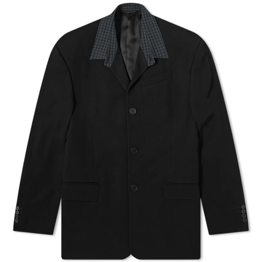 Heavy Triacetate Shirt Collar Oversized Blazer