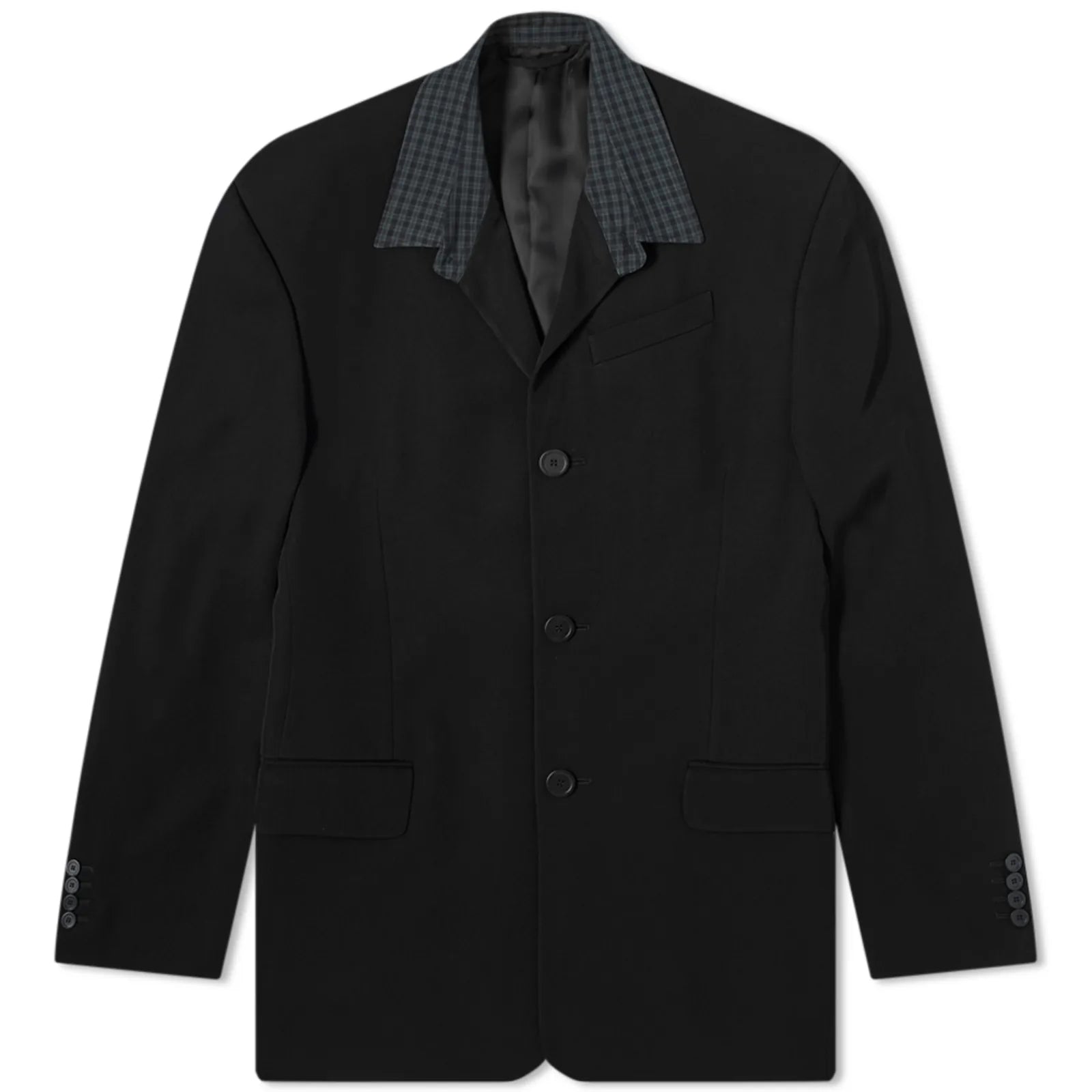 Heavy Triacetate Shirt Collar Oversized Blazer