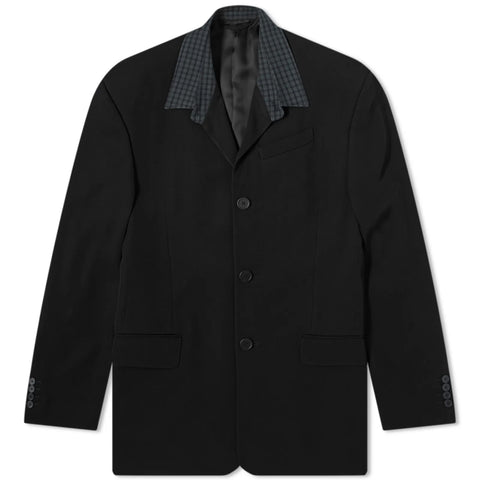 Heavy Triacetate Shirt Collar Oversized Blazer