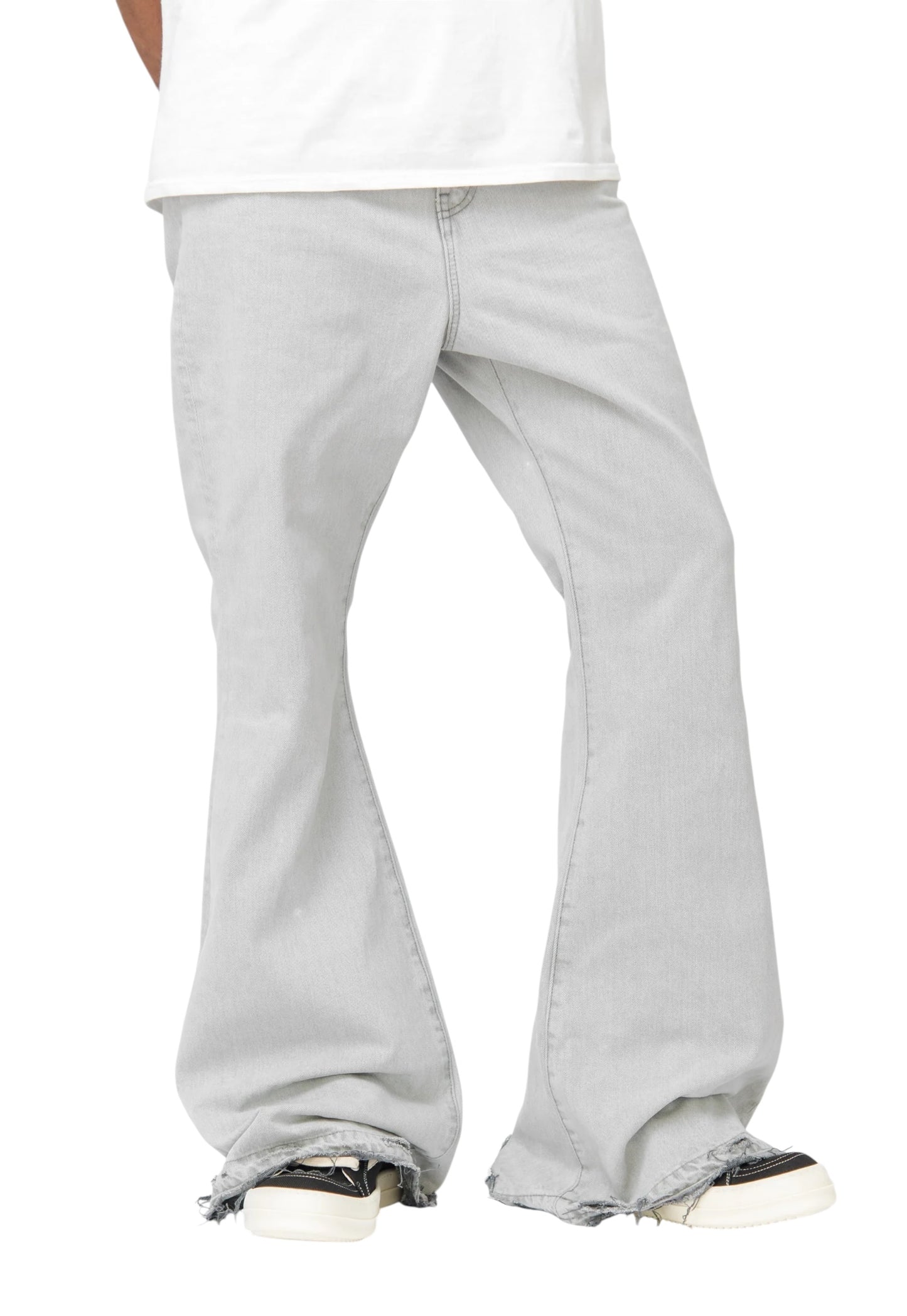 2024 Distressed Bleached Flare Skater Denim