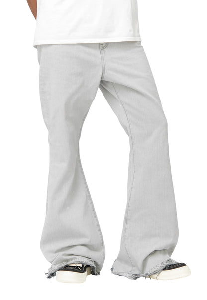 2024 Distressed Bleached Flare Skater Denim
