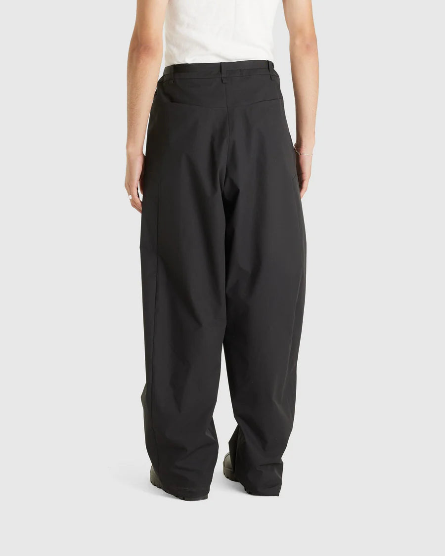 Belted Baggy Tech Trousers (Black)