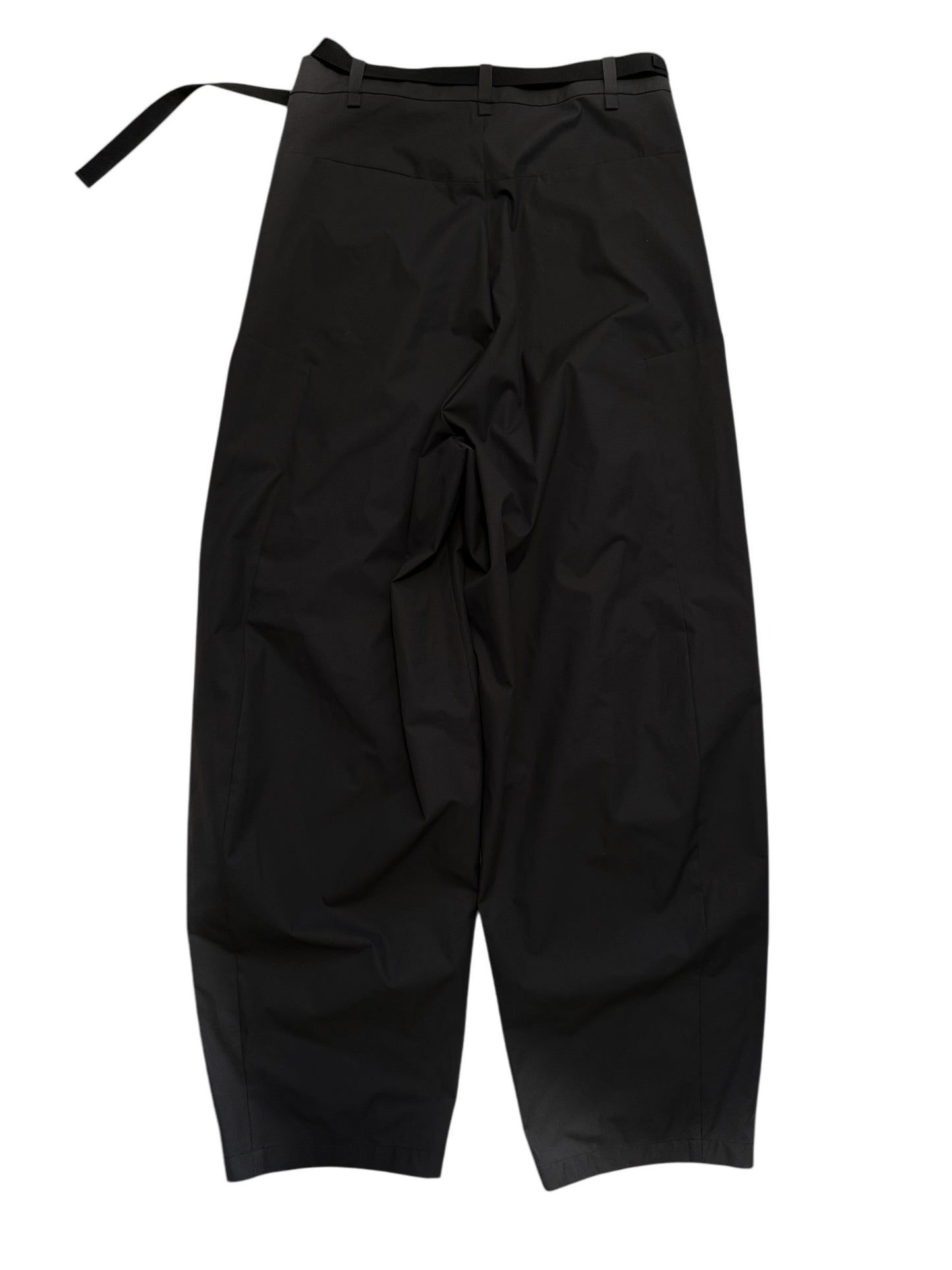 Belted Baggy Tech Trousers (Black)