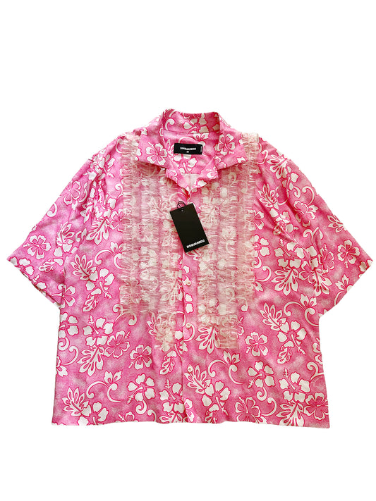 1150$ Ruffle Pink Hawaiian Shirt