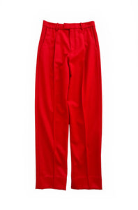 2021 Haute Couture Red Wool Slacks